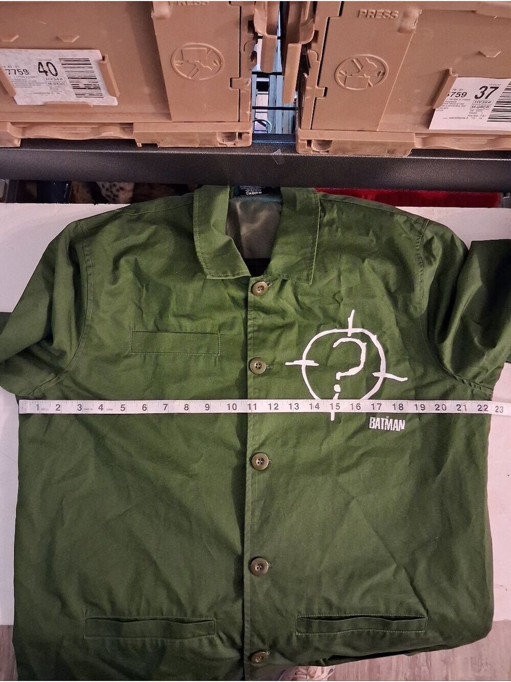 Bioworld The Batman Riddler Button Up Lightweight Jacket - Picture 10 of 11